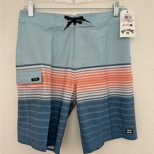 Billabong Boys Blue Striped Board Shorts